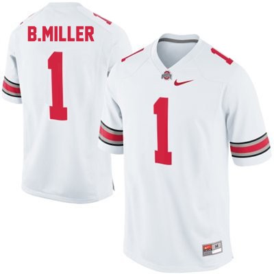 Ohio State Buckeyes Men's Braxton Miller #1 White Authentic Nike College NCAA Stitched Football Jersey HA19L72IQ